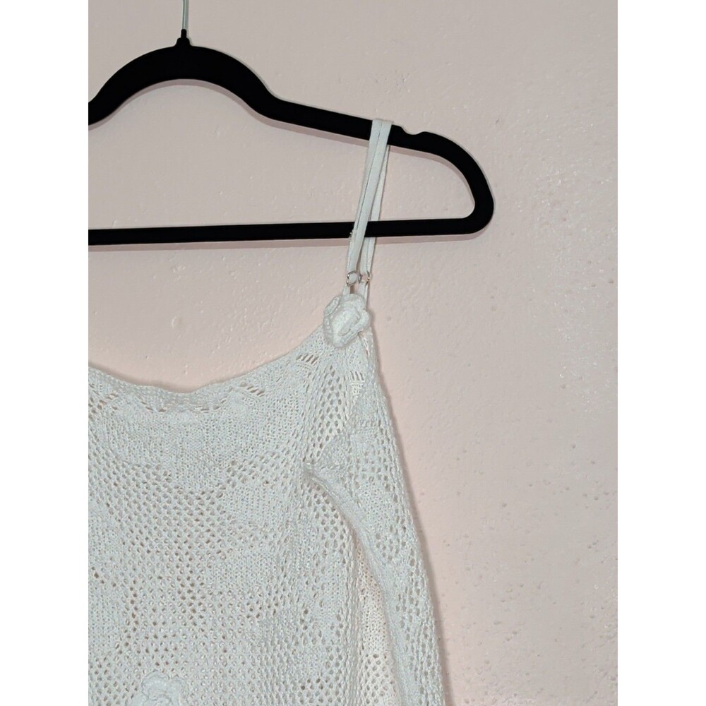❤️Wild Fable Cover up Womens XL White Crochet Flower Boho Summer Festival❤️ - Picture 4 of 11